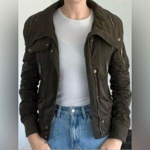 BCBGMAXAZRIA Women's Bomber Jacket Army Green - XS